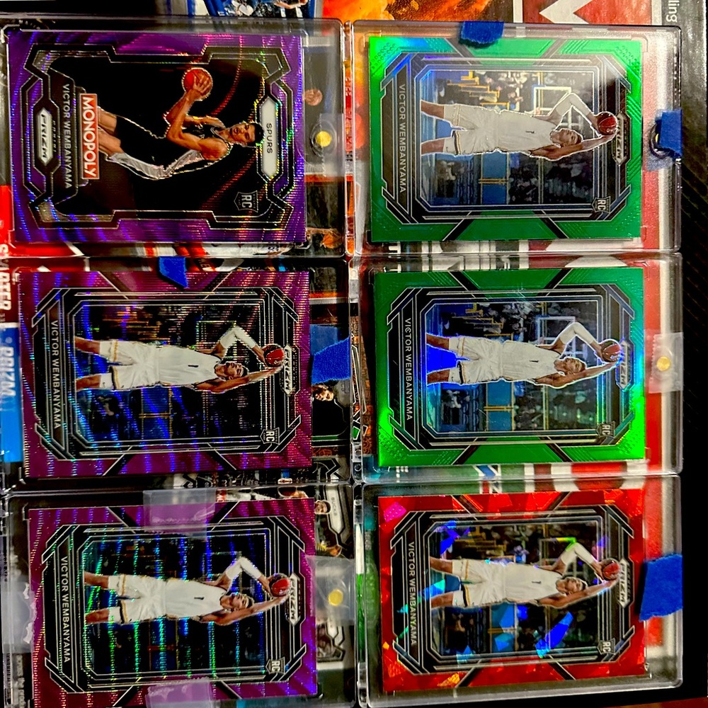 Wemby Prizm rookie card lot of 6 colored prizms
